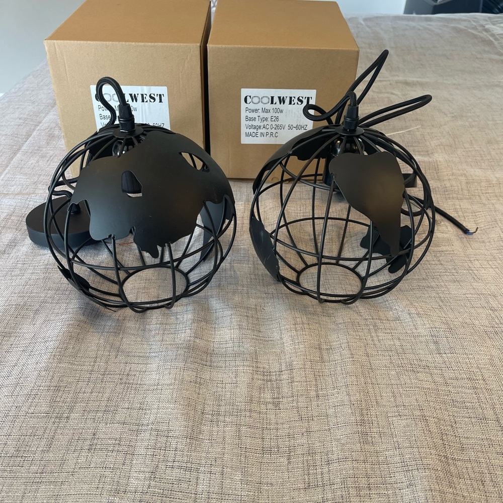 NEW Black Globe Pendant Light